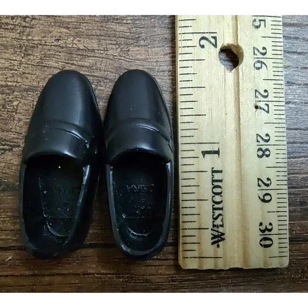 Barbie Ken Doll Shoes Black Loafers Made In China Z26
